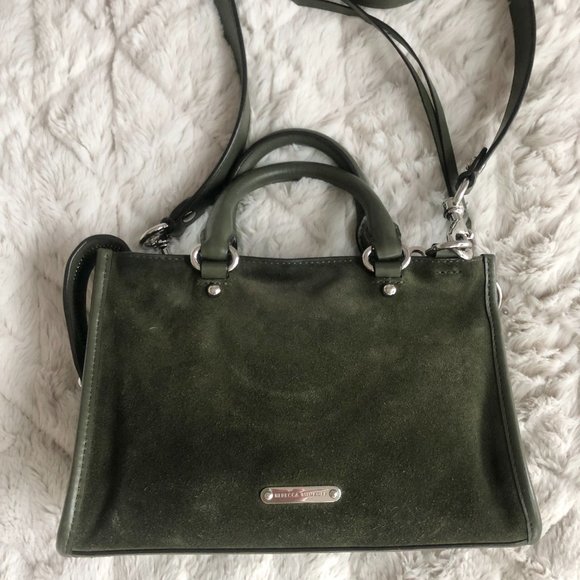 Rebecca Minkoff Olive Green Suede Leather Crossbody/Shoulder Handbag - Picture 6 of 12